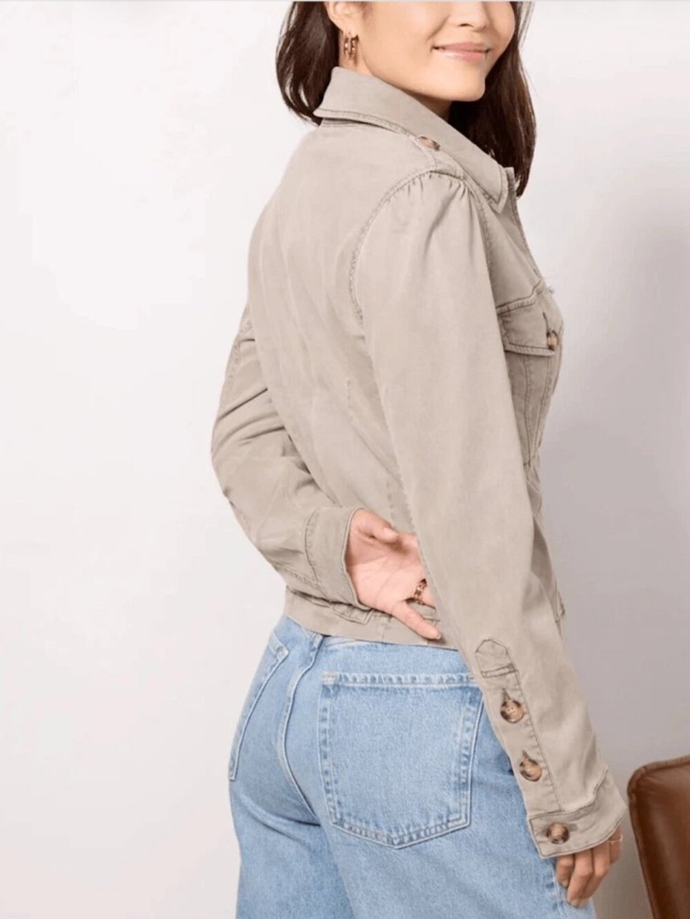 PAIGE Pacey Utility Military Jacket Vintage Moss Taupe Khaki Casual XSmall - Picture 2 of 7